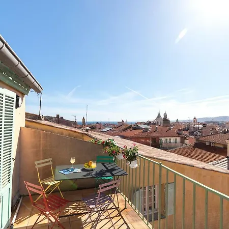 La Croix - F3, Terrasse Vue Panoramique, Vieux-nice Old Town And Terrace 公寓 *